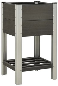 Fioriera Rialzata Da Giardino Con Ripiano 50x50x90cm Wpc Grigio /