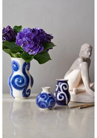 Vaso in gres blu dipinto a mano Tulle - Kähler Design