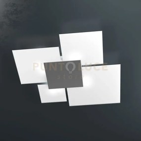 Upgrade 90 applique plafoniera 4 luci attacco e27 in vetro e metall...