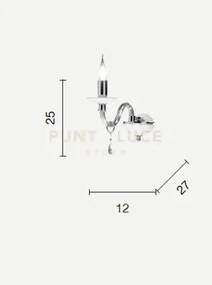 Applique in vetro e cristallo fume' livia 1 luce ap.livia-1-fume