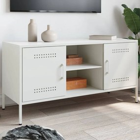 Mobile Tv Bianco 100,5x39x50,5 Cm İn Acciaio /