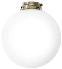 Kit Luce Vetro Bianco Grande Con Portalampada Bianco