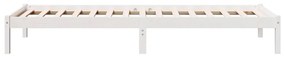 Letto extra lungo senza materasso bianco 90x220 cm in pino