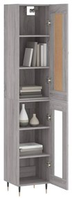 Credenza Grigio Sonoma 34,5x34x180 cm in Legno Multistrato