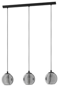 Lampadario Moderno Ariscani 3 Luci Acciaio Nero