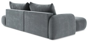 Divano angolare blu polveroso allungabile (con penisola a sinistra/con chaise lounge) Hale – Makamii