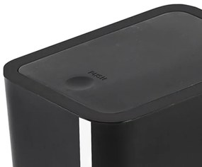 Cestino bagno da 8 litri in plastica nera con coperchio Push