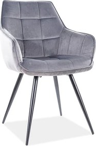 Sedia Lilia Velvet Grey - L59 x H45 x H90 cm