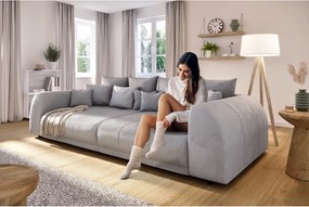 Divano grigio scuro con rivestimento in velluto a coste 310 cm Vanessa – Ropez