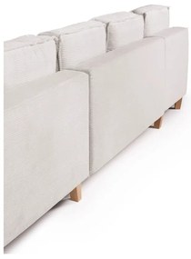 Divano angolare beige allungabile (con penisola a destra/a forma di "U") con rivestimento in velluto a coste Tori – Bonami Selection