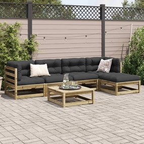 Set divani da giardino 6 pz in legno impregnato di pino