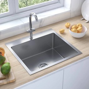 Lavello Da Cucina Lavorato A Mano İn Acciaio Inox /