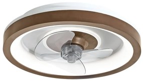 Ventilatore da soffitto Simun marrone, Ø 48 cm, CCT, dimmerabile, SULION IP20