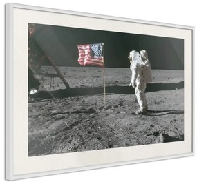 Poster  Flag on the Moon  Cornice Quadri Cornice d'oro, Larghezza x Altezza Home decor 45x30