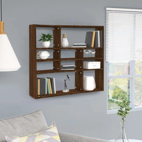 Scaffale A Parete Rovere Marrone 90x16x78 Cm Legno Multistrato /