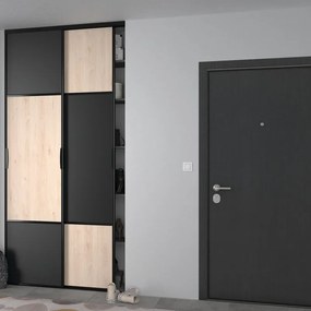 Kit anta scorrevole con binario Componibile Urban 2 ante nero L 120 x H 270 cm