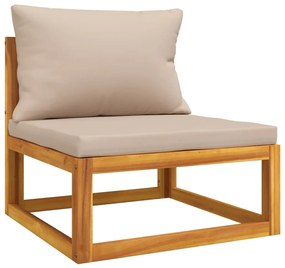 Set mobili da giardino 3pz con cuscini legno massello di acacia