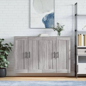 Armadietti A Parete 2 Pz Grigio Sonoma İn Legno Multistrato /