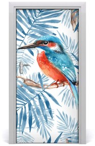Sticker porta Uccelli e foglie 85x205 cm