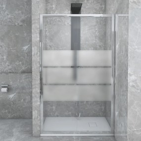 Box Doccia Scorrevole 120 Cm Feridras "T-Squared" Alluminio Lucido/Vetro Serigrafato