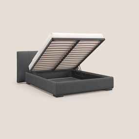 Omero letto imbottito contenitore sfoderabile in tessuto fiammato impermeabile T14 grigio