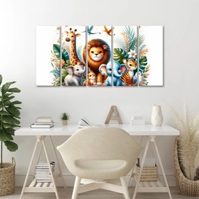 Quadri 5 pezzi – Amici animali nella giungla