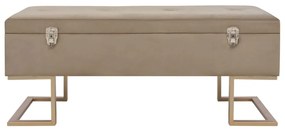 Panca con vano portaoggetti 105 cm beige in velluto