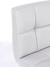 Sgabello Da Bar Alto Imbottito Ecopelle Memphis Bianco Bizzotto