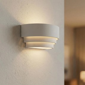 Applique da Parete E14 curva MAREA in Gesso Pitturabile