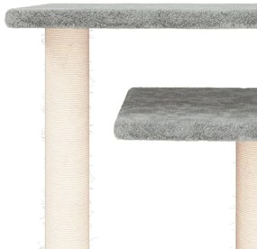 Pali tiragraffi per gatti con piattaforme grigio chiaro 62,5 cm