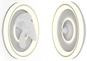 Plafoniera a LED bianca con telecomando e ventilatore Alan - SULION