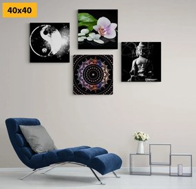 Set di quadri – Feng Shui su sfondo nero