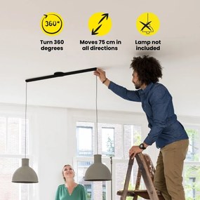 Lightswing® Twin - Nero opaco 90 cm - Per una o due luci a sospensione