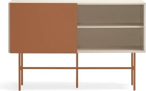 Cassettiera bassa con ante scorrevoli in mattone/beige 140x91 cm Nube - Teulat