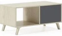 Mobile Tavolino con anta 92x50x45cm per sala da pranzo colore Rovere e colore porte Grigio Antracite modello WIND