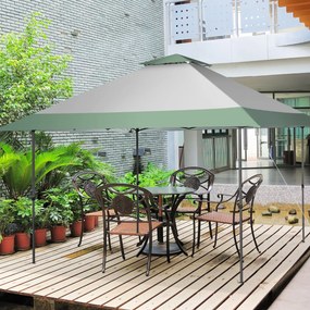 Costway Gazebo da giardino pieghevole con ventilazione borsa con ruote, Tendone antiuv impermeabile da esterno 4x4m Verde