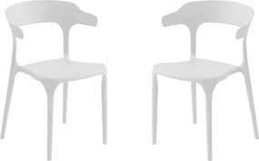 Sedia da cucina giardino con braccioli IDERIO Bianco 2 pezzi