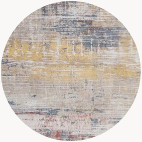 Tappeto rotondo jacquard da interno-esterno Streaks