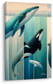 Quadro su tela – Eleganza delle balene sotto la superficie