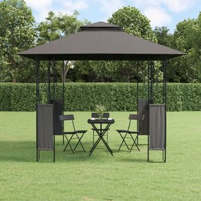 Gazebo Con Tetto Antracite 300x300x270 Cm Acciaio /