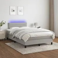 Letto a Molle Materasso e LED Grigio Chiaro 120x200 cm Tessuto cod mxl 62795