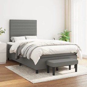Giroletto A Molle Con Materasso Grigio Scuro 120x200 Cm Tessuto /