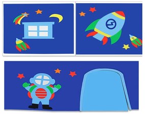 Set di 3 tende da letto in cotone Astro - Vipack