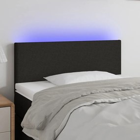 Testiera A Led Nera 90x5x78/88 Cm İn Tessuto /