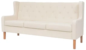 Divano A 3 Posti İn Tessuto Bianco Crema /
