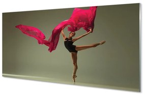 Quadro su vetro acrilico Materiale rosa ballerina 100x50 cm