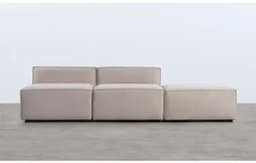 Divano Modulare di 2 Pezzi Poltrona con Pouf in Tessuto Jordan XL - The Masie