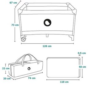 Lionelo - Culla da viaggio STEFI turchese