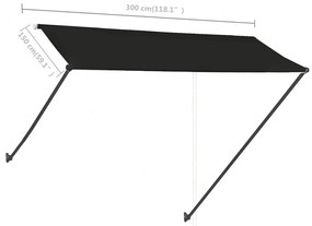 Tenda da Sole Retrattile con LED 300x150 cm Antracite