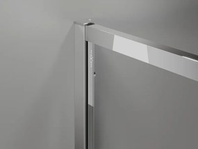 Mexen Exo-S Duo cabina doccia semicircolare asimmetrica scorrevole 100 x 80 cm, trasparente, cromo - 8132-100-080-01-00